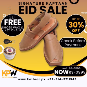 Kaltoor Signature Kaptaan Chappal Camel Color